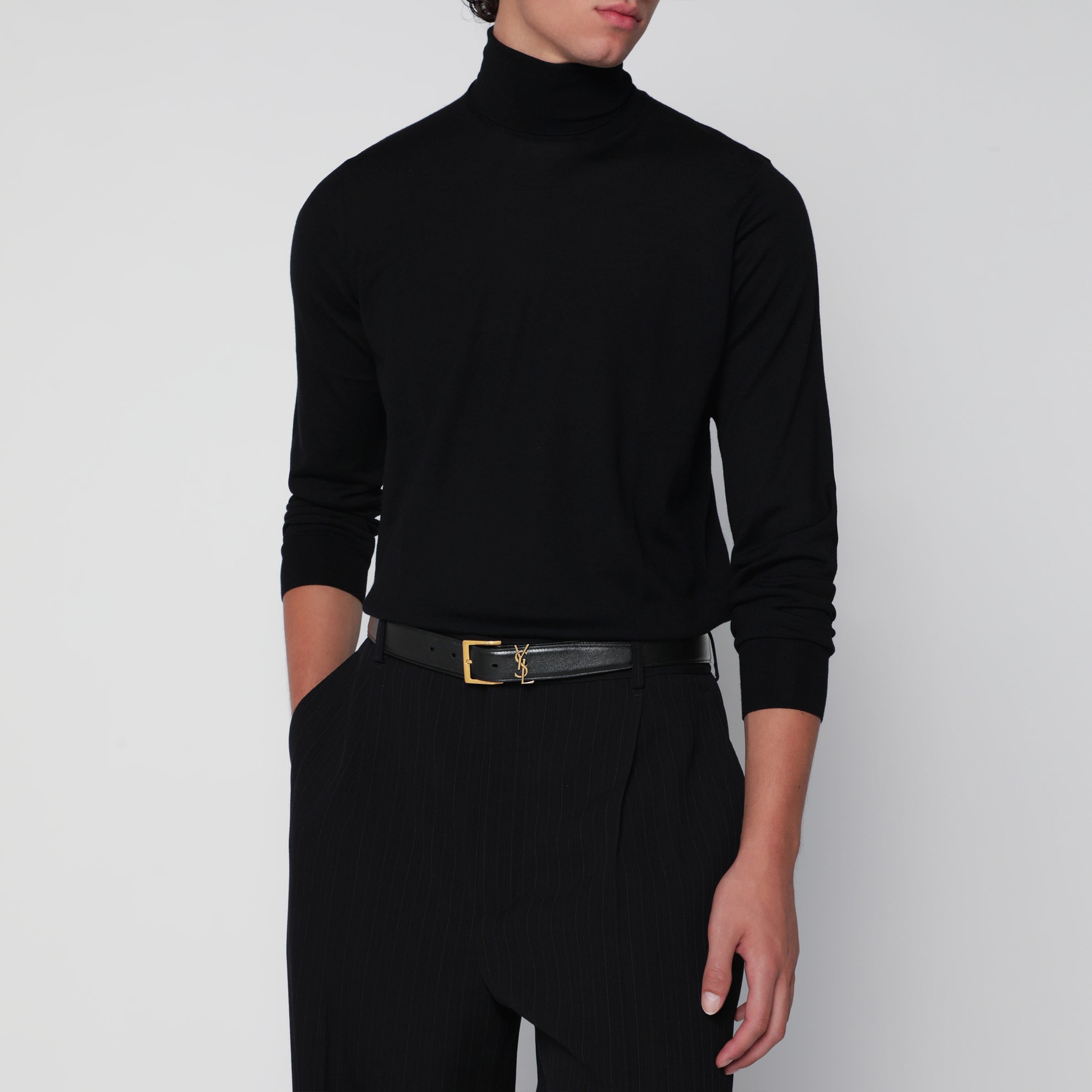 Cassandre Vadim Black Smooth Leather Belt