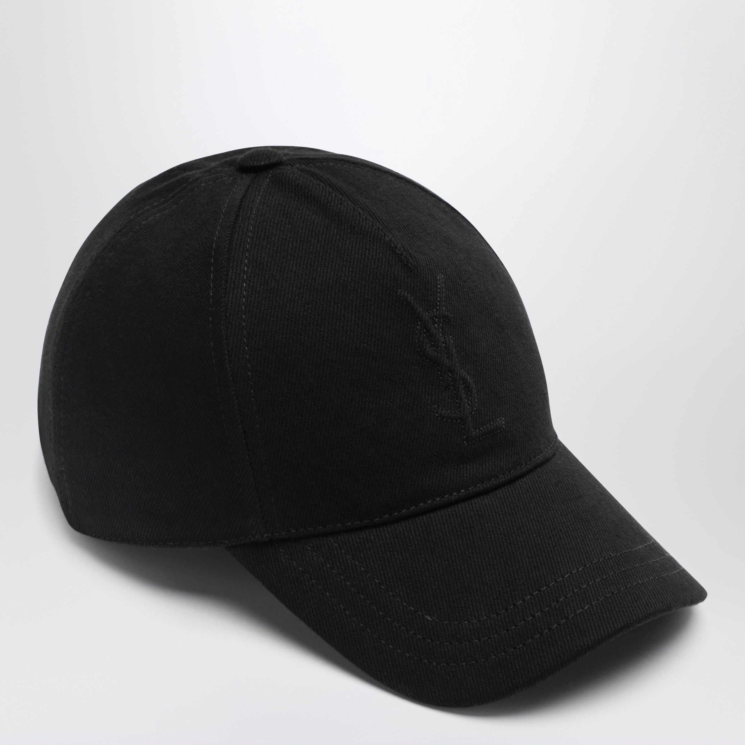 Saint Laurent Cassandre black cotton baseball cap | TheDoubleF
