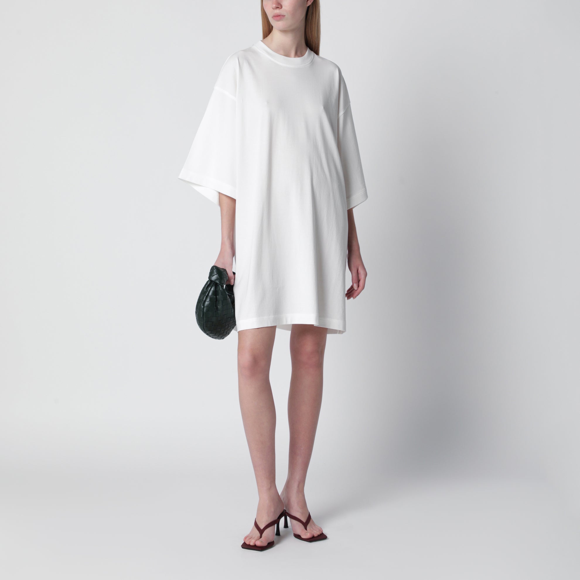 Robe T-shirt blanche en coton