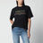 T-shirt in jersey cotone e seta con stampa logo