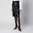 Black crinkled calfskin belted pencil skirt