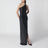 Robe longue asymétrique en jersey noir à cristaux