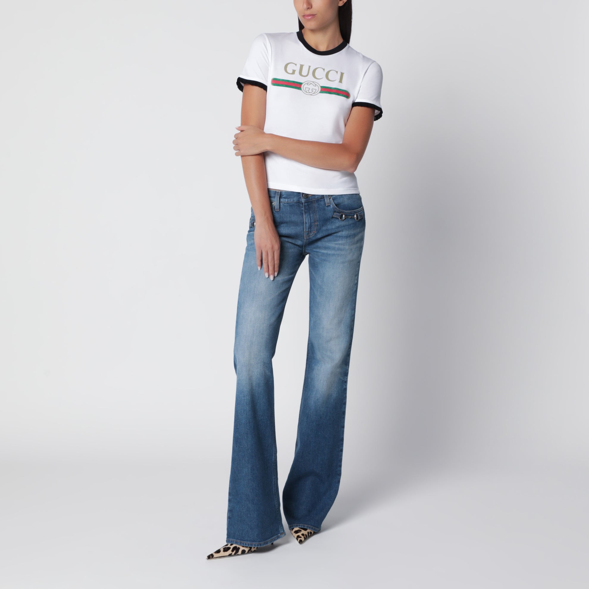 T-shirt bianca in jersey di cotone