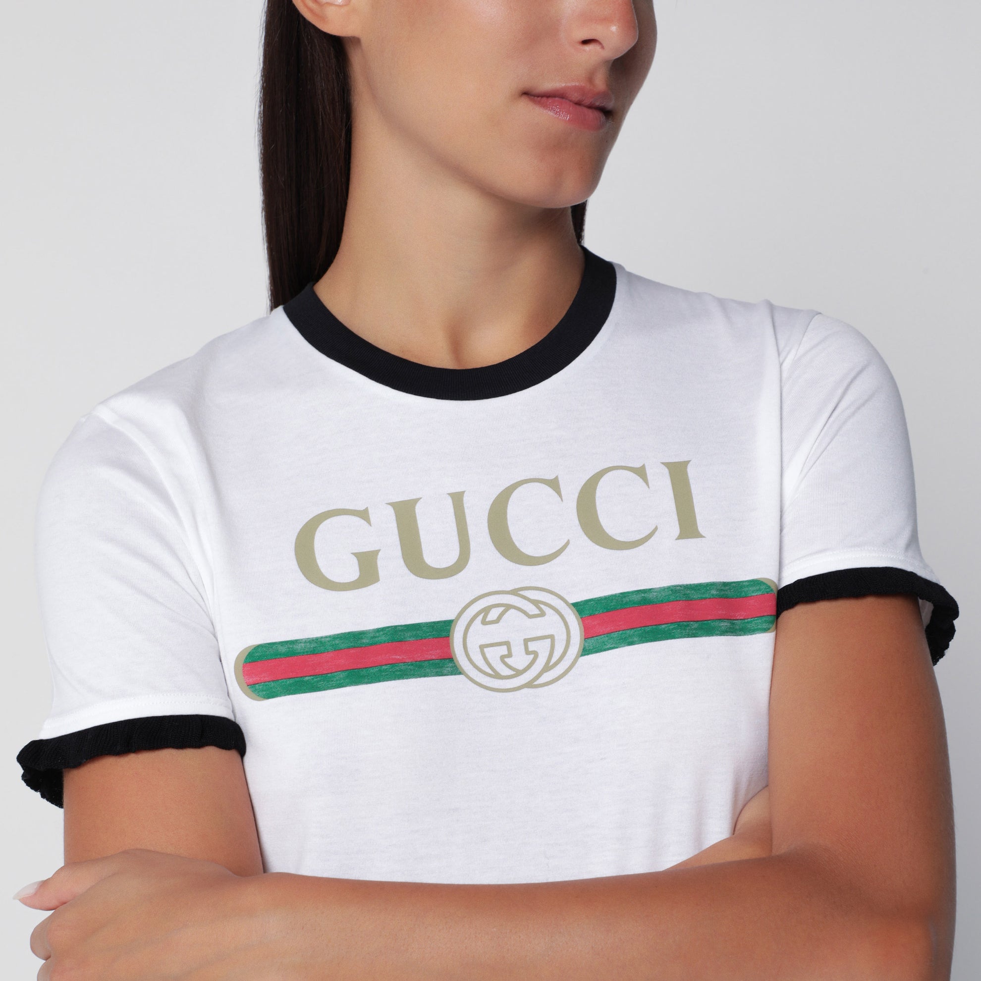 T-shirt bianca in jersey di cotone