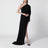 Langes One-Shoulder-Kleid aus schwarzem Viskose-Jersey
