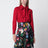 Camicia in seta jacquard con catena Incrocio GG rossa