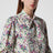 Camicia in seta stampata con fiocco avorio/rosa