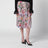 Midi-Faltenrock aus Seide mit Flora-Print in Rosa