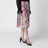 Midi-Faltenrock aus Seide mit Flora-Print in Rosa