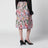 Midi-Faltenrock aus Seide mit Flora-Print in Rosa