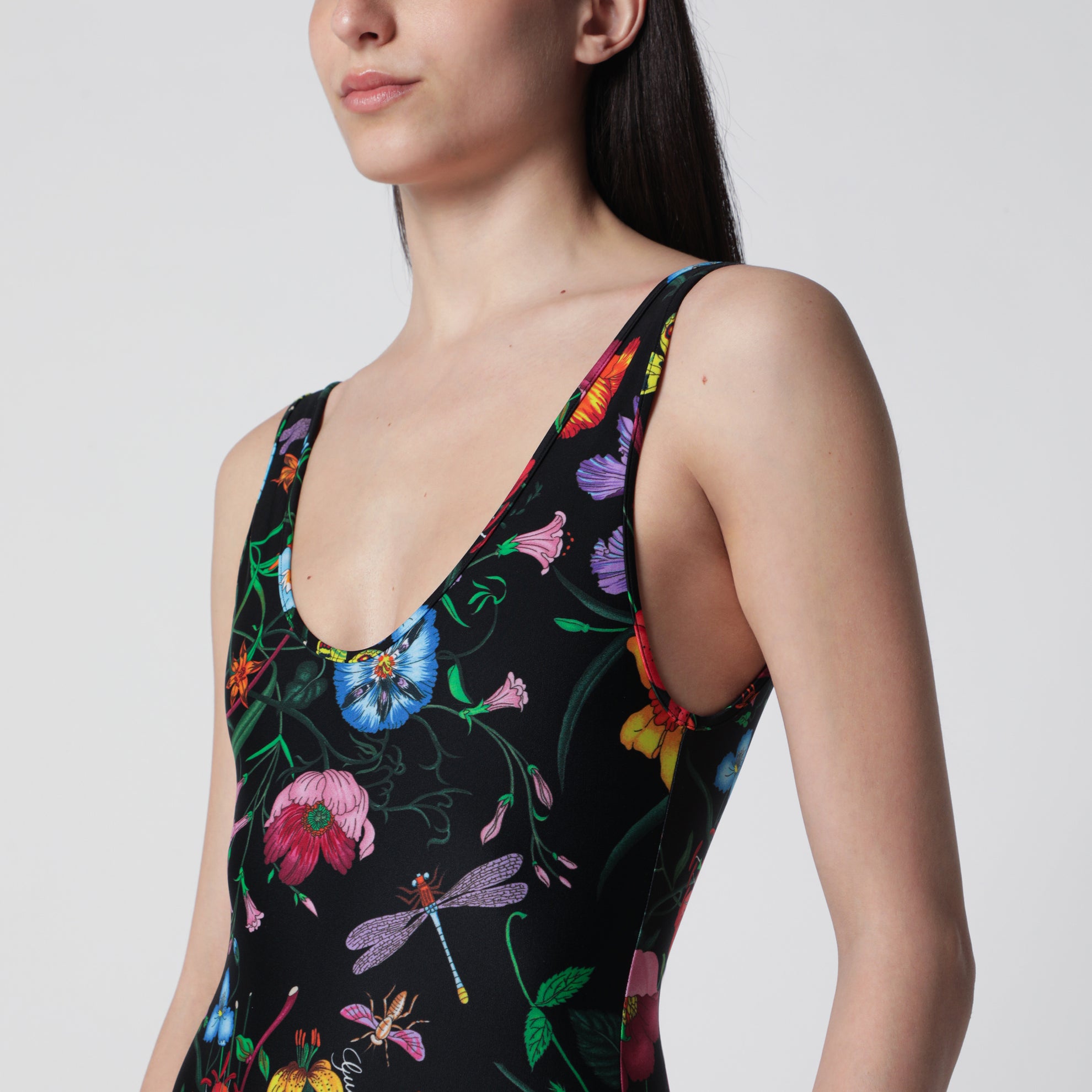 Badeanzug Aus Glänzendem Jersey Mit Flora-Print