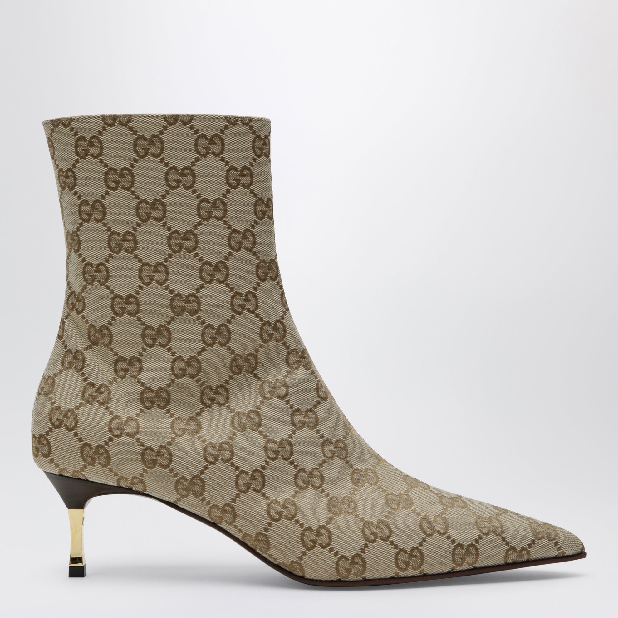 Stivaletto Bombshell in tessuto GG color sabbia/marrone scuro