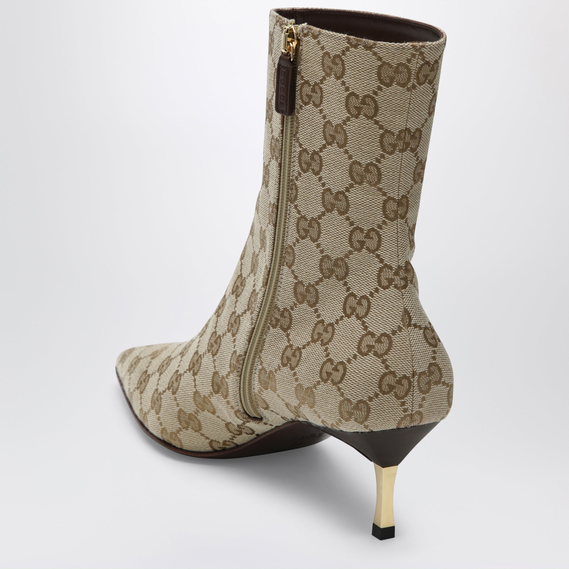 Stivaletto Bombshell in tessuto GG color sabbia/marrone scuro