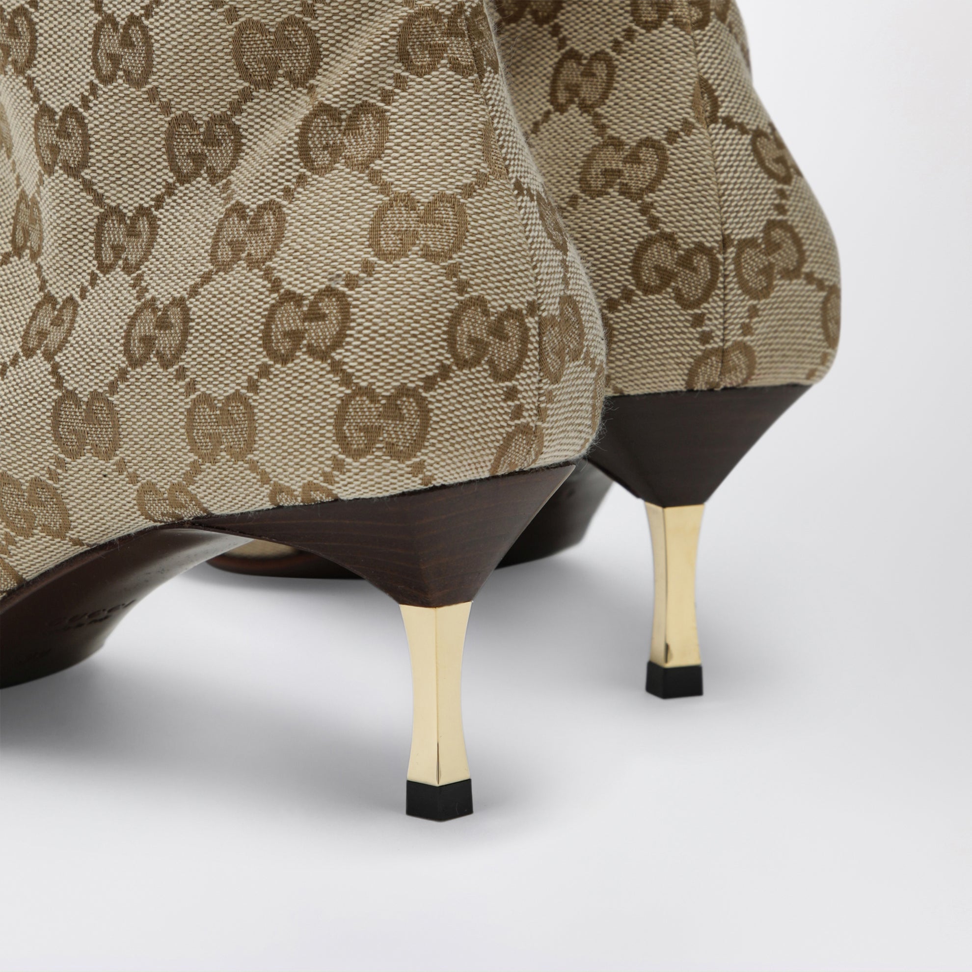 Stivaletto Bombshell in tessuto GG color sabbia/marrone scuro