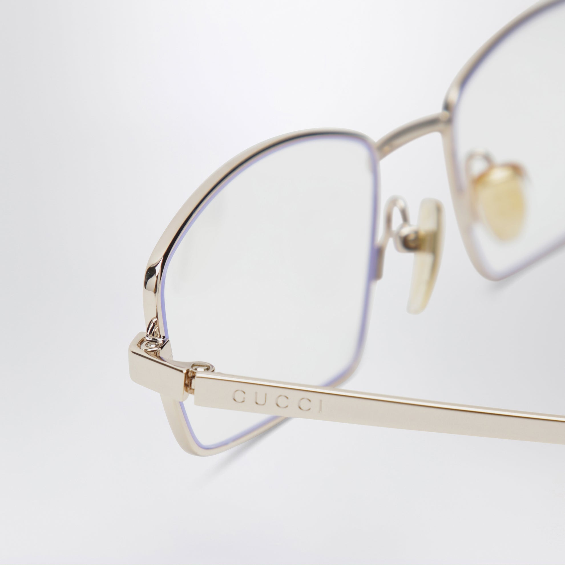 Gold-Tone Metal Frame Glasses