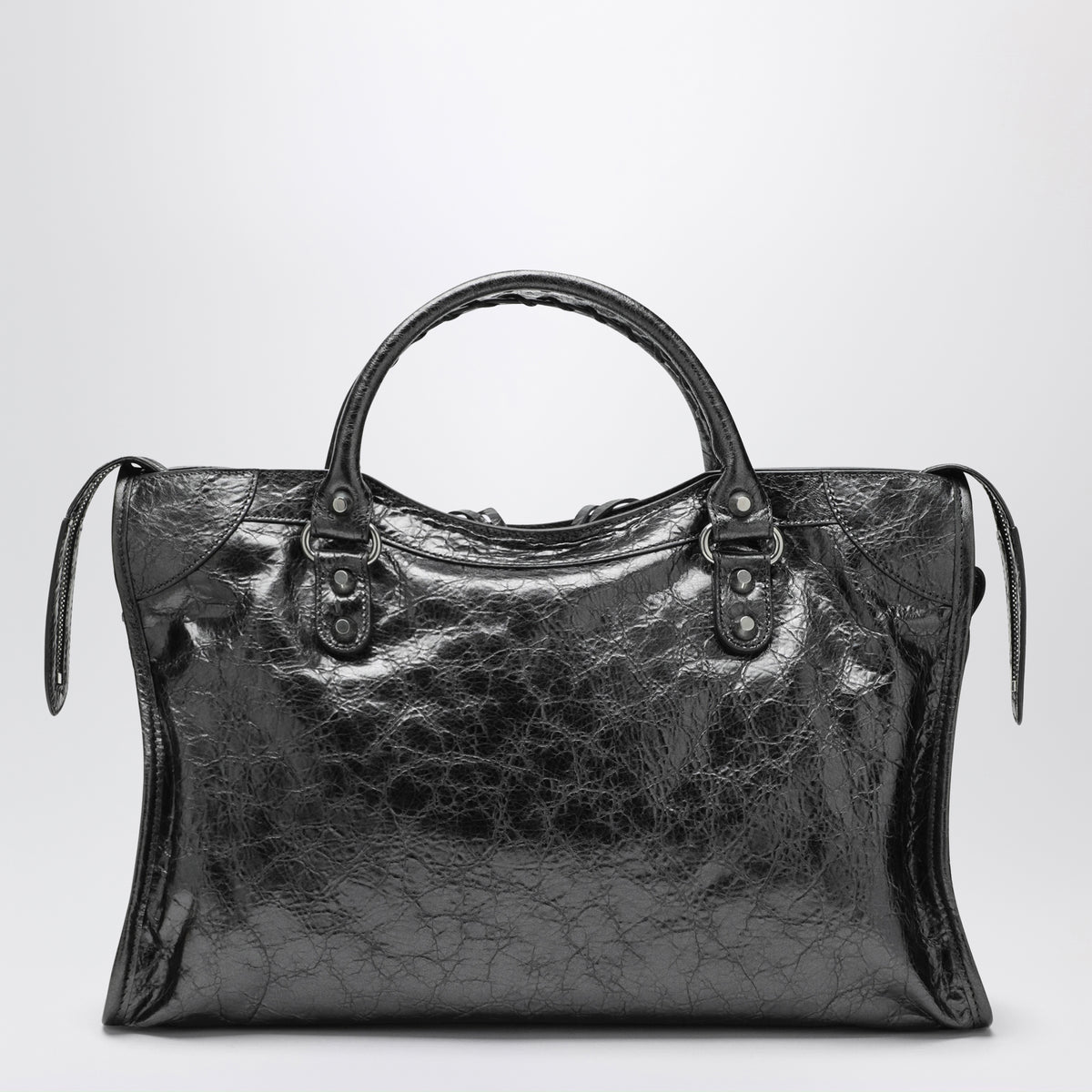 Le City Medium Tasche aus stahlgrauem Leder