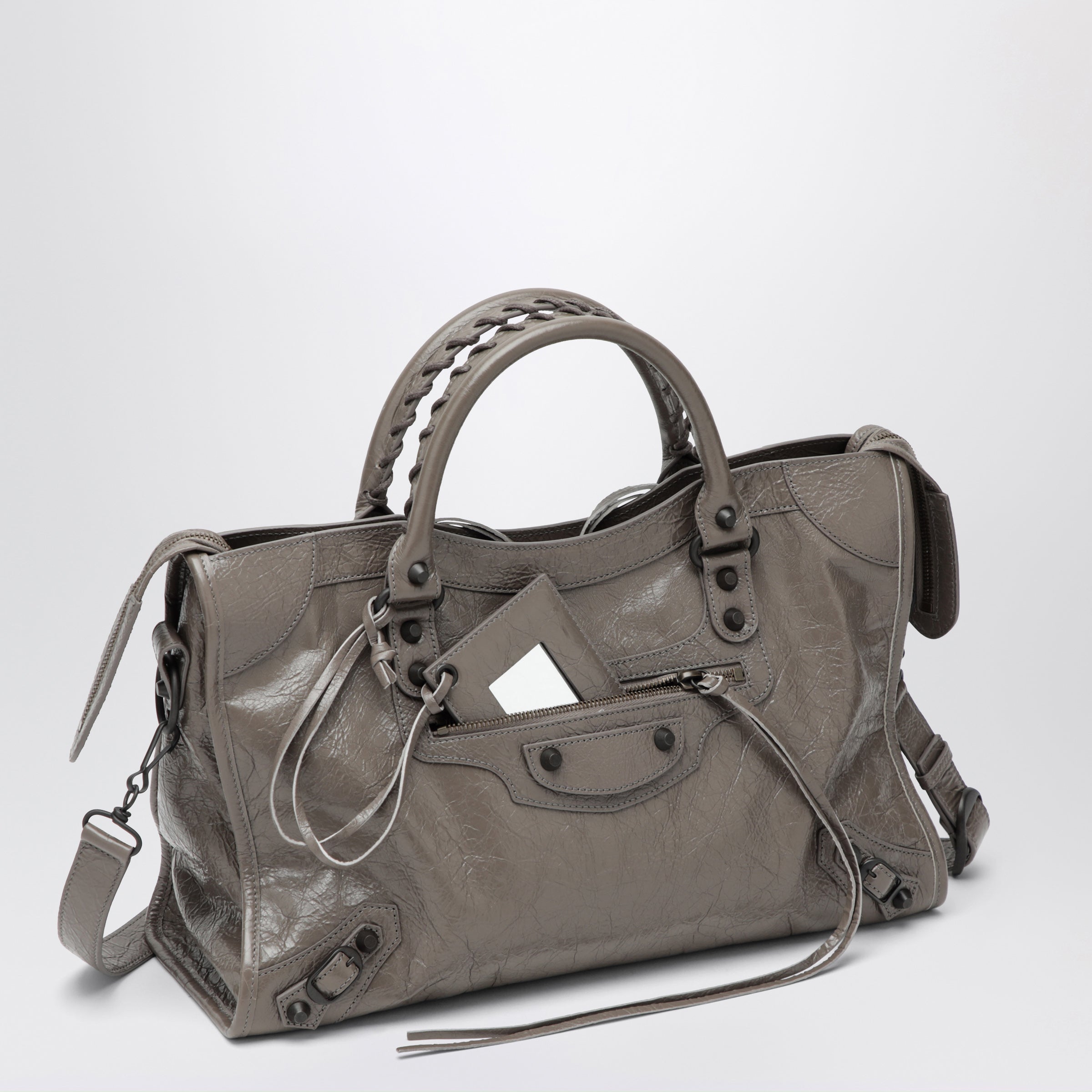 Balenciaga Le City medium handbag in dark walnut leather | TheDoubleF