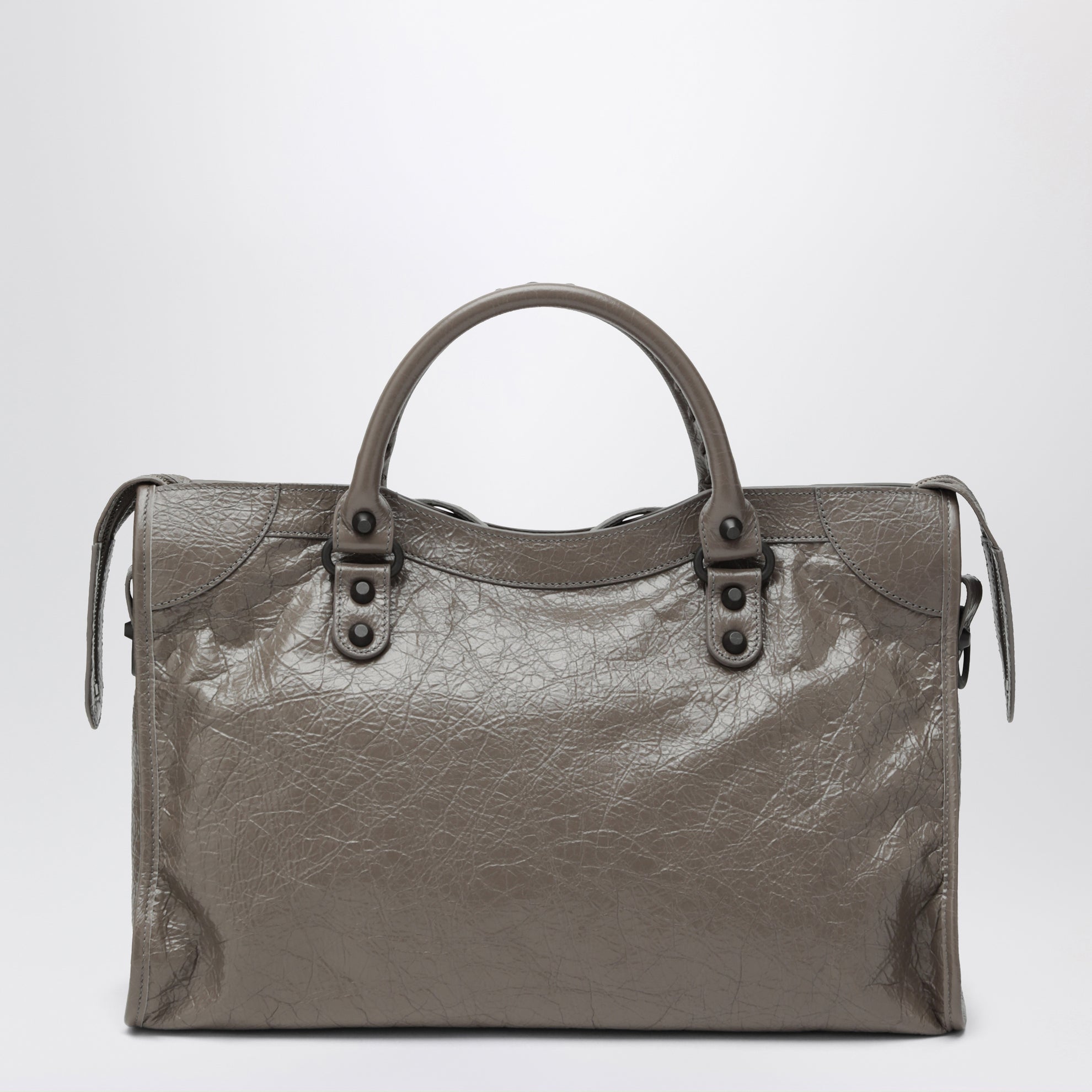Le City medium handbag in dark walnut leather