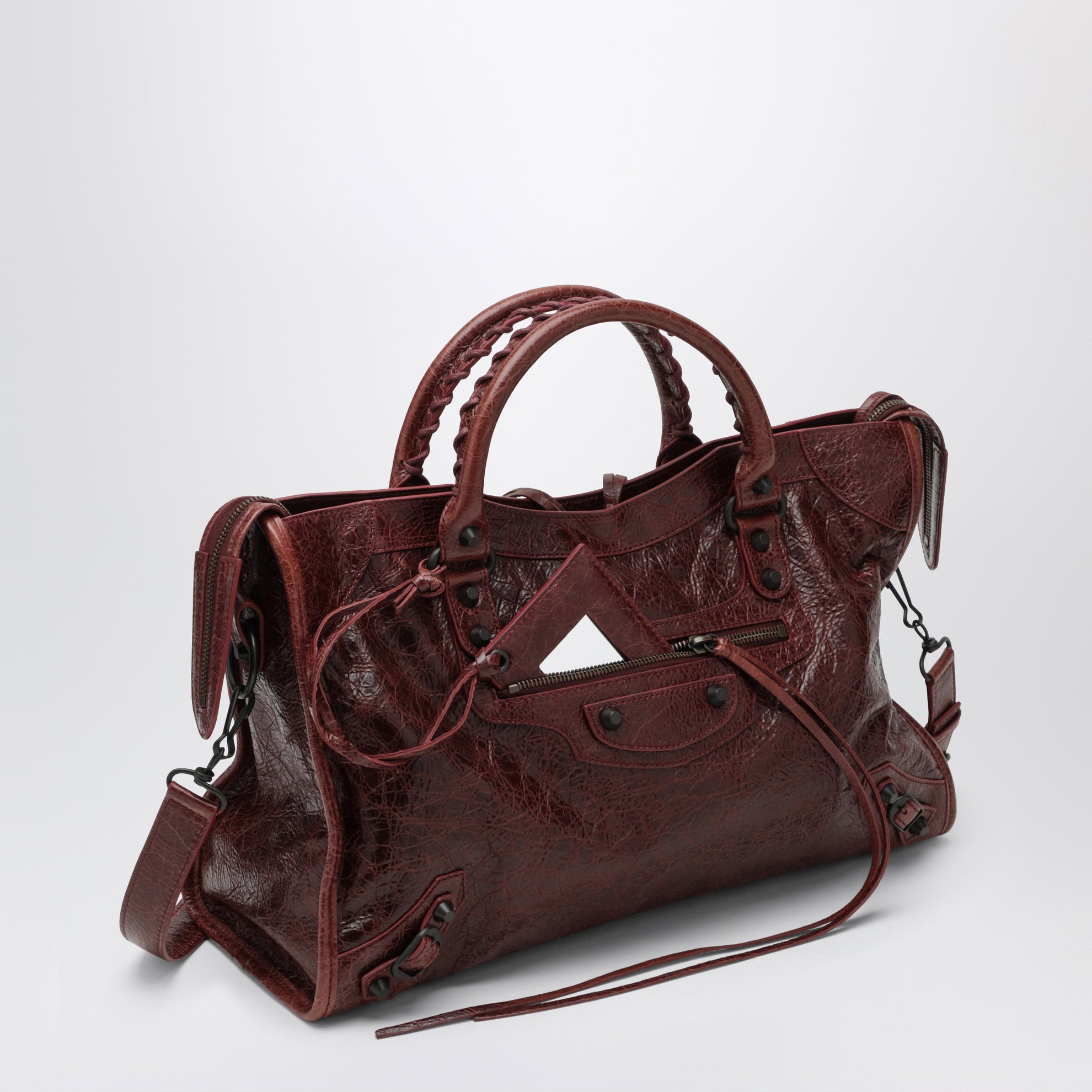 Sac à main Le City moyen en cuir couleur merlot
