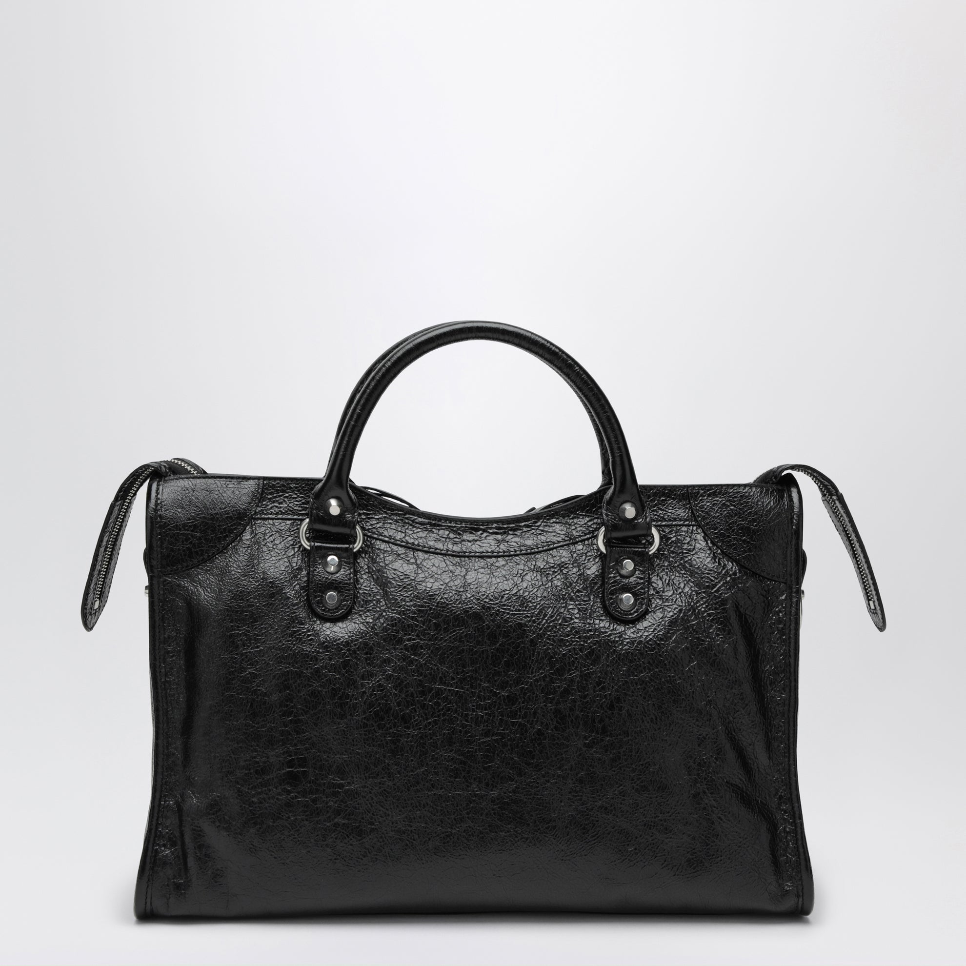Sac Le City Media en cuir d’agneau noir