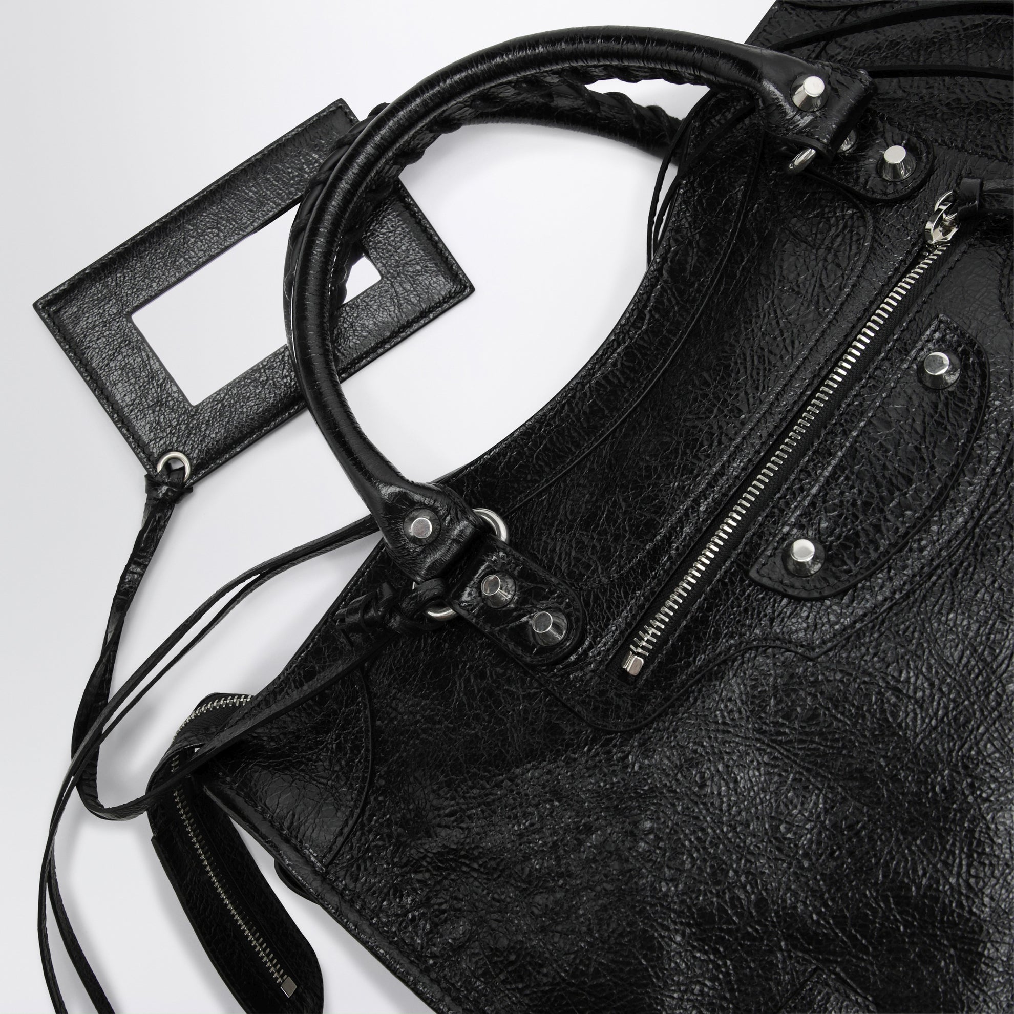 Sac Le City Media en cuir d’agneau noir