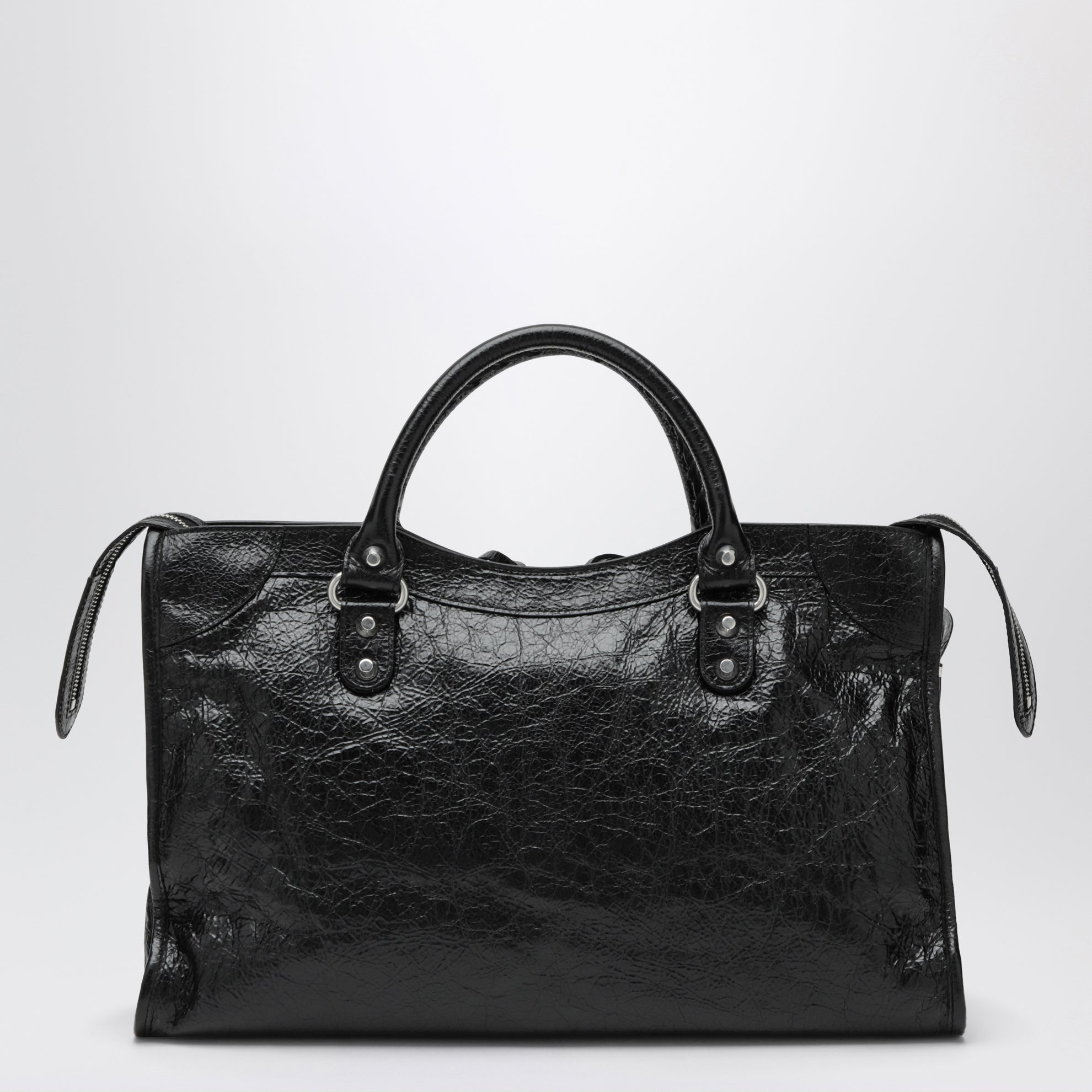 Borsa Le City Media nera in pelle di agnello