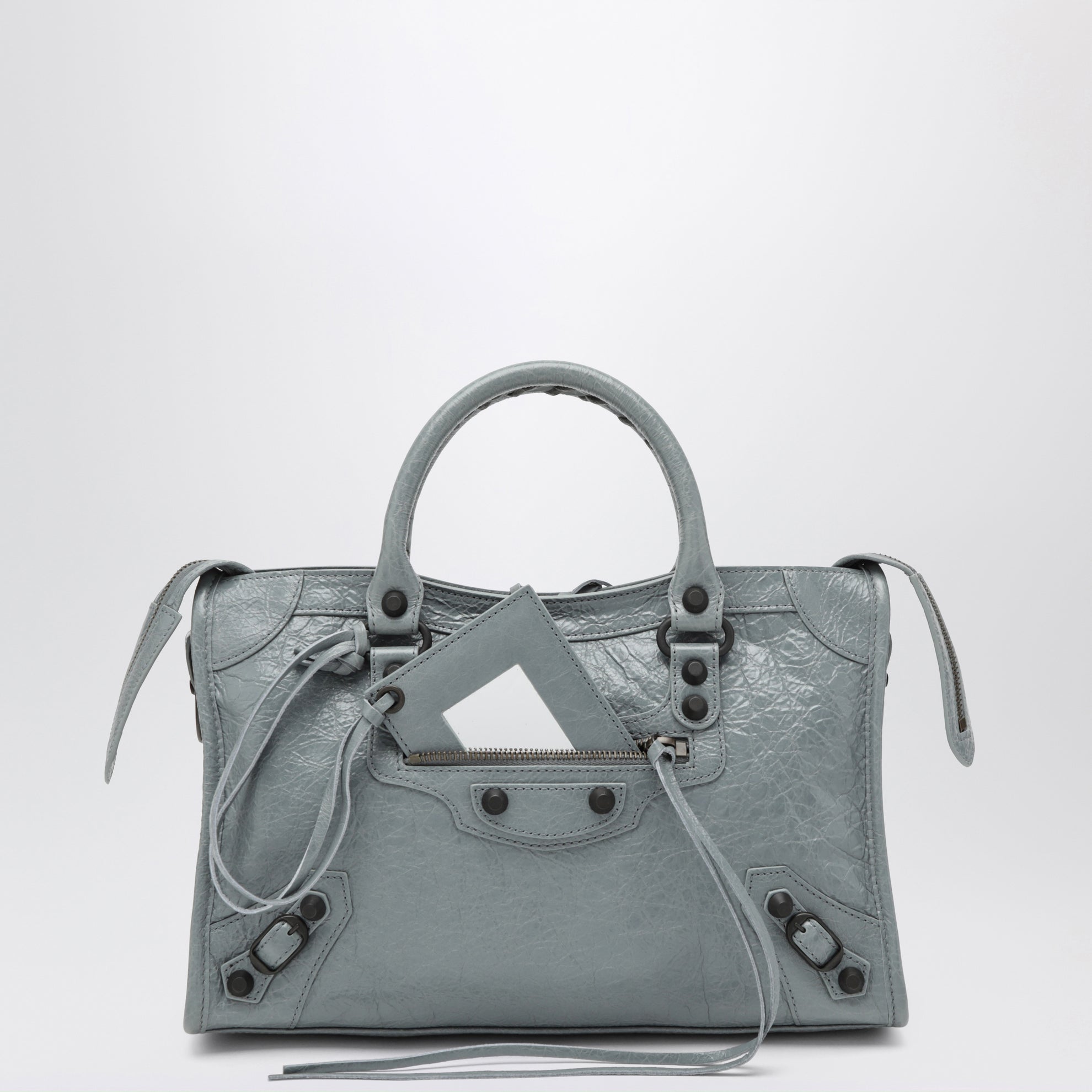 Borsa Le City piccola in pelle blu grigia