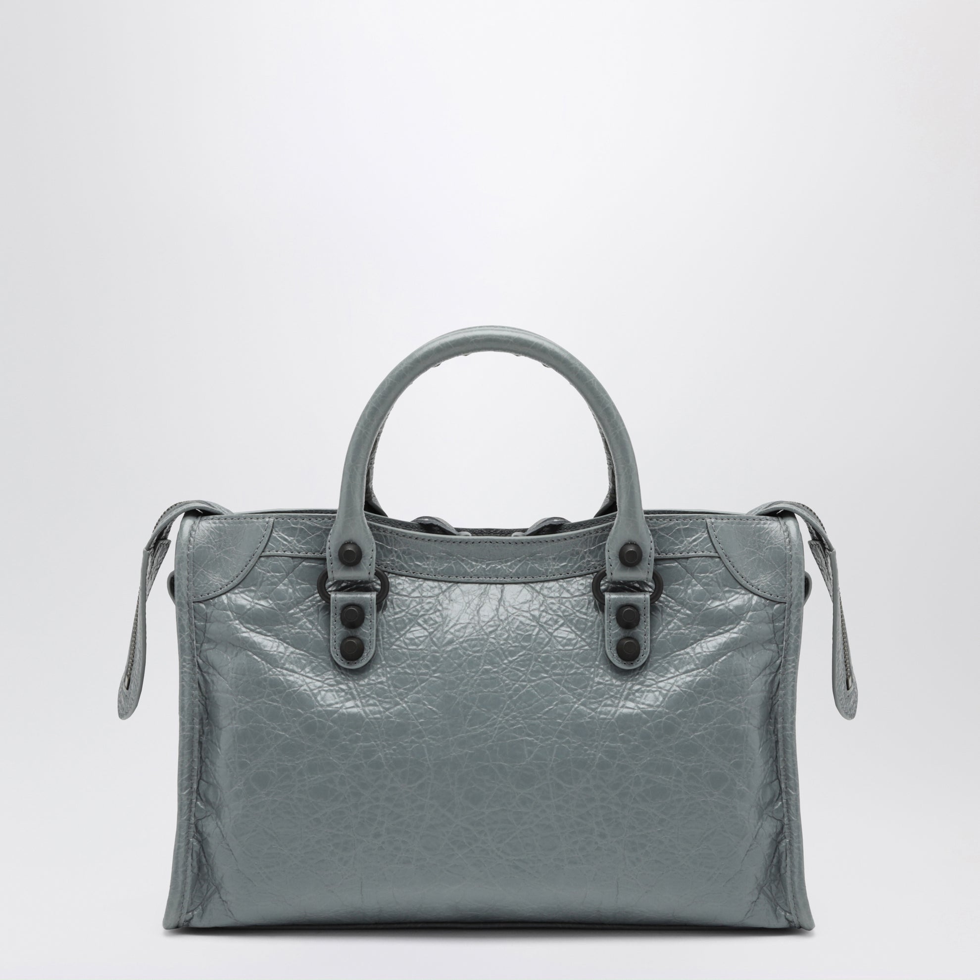 Borsa Le City piccola in pelle blu grigia