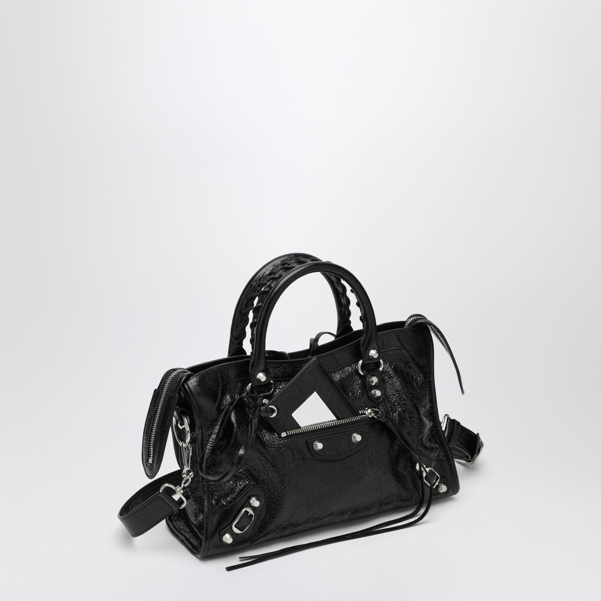 Petit sac Le City en cuir d’agneau noir