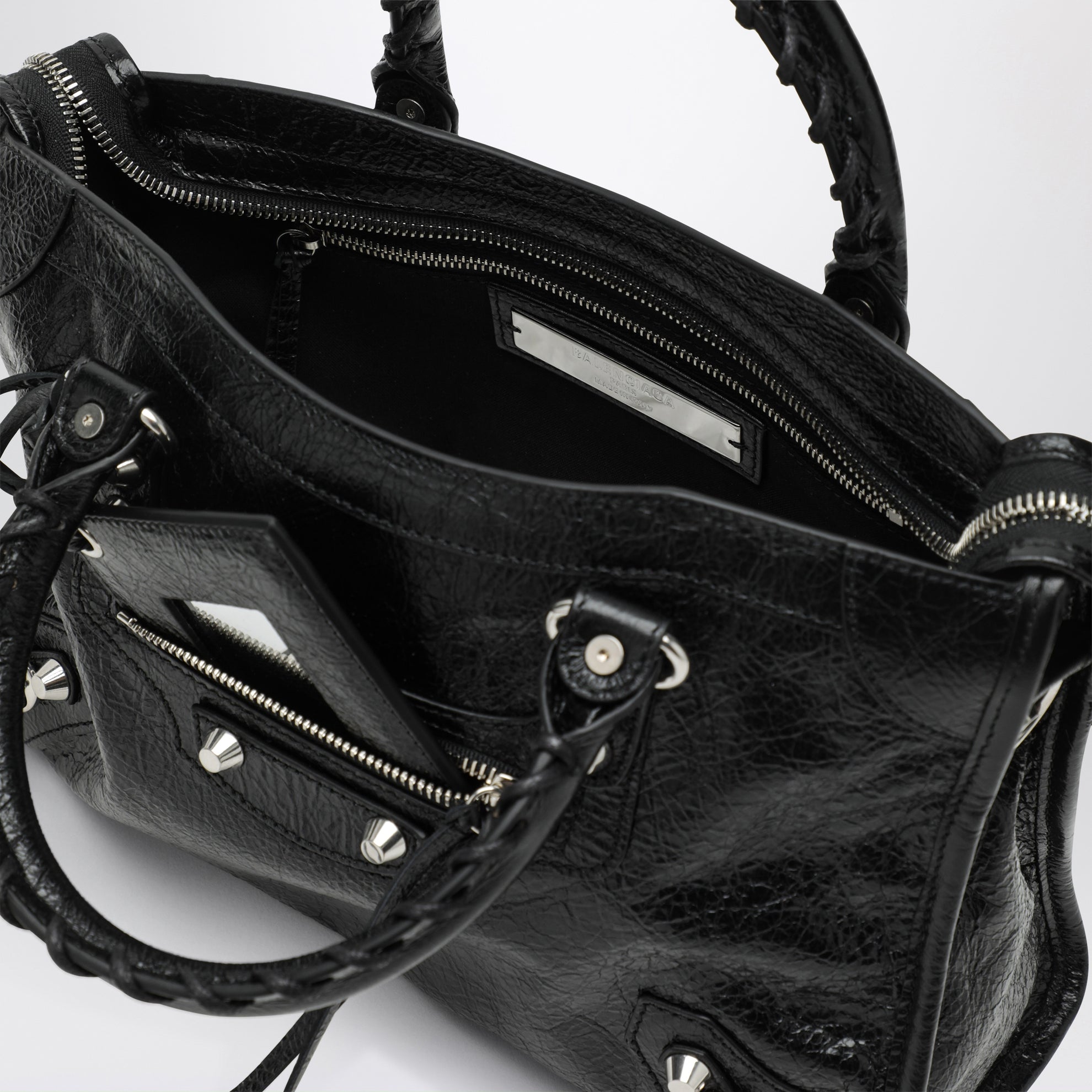 Petit sac Le City en cuir d’agneau noir