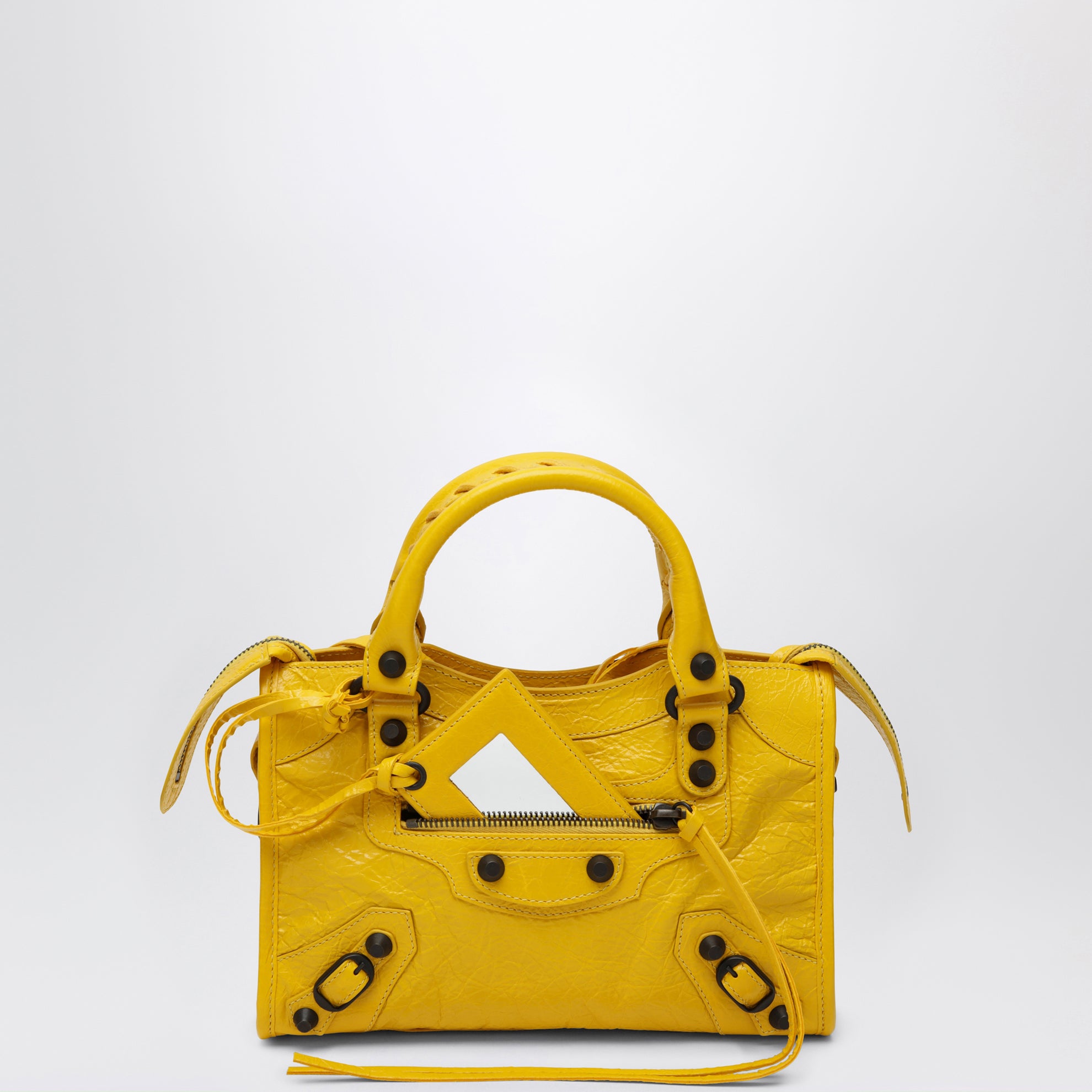 Sac Le City Mini en cuir d’agneau jaune
