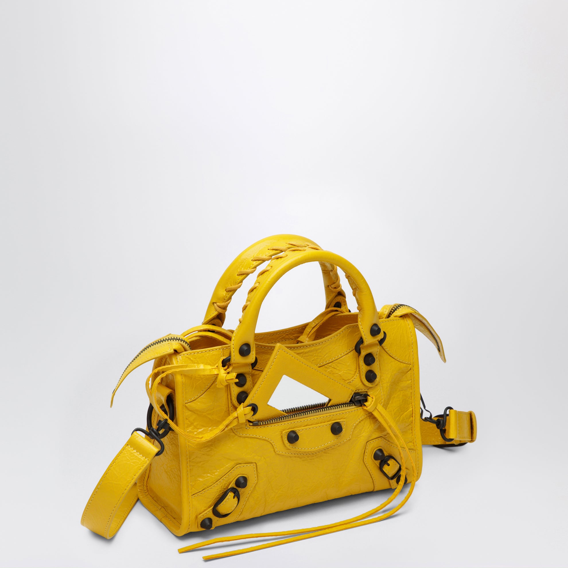 Sac Le City Mini en cuir d’agneau jaune