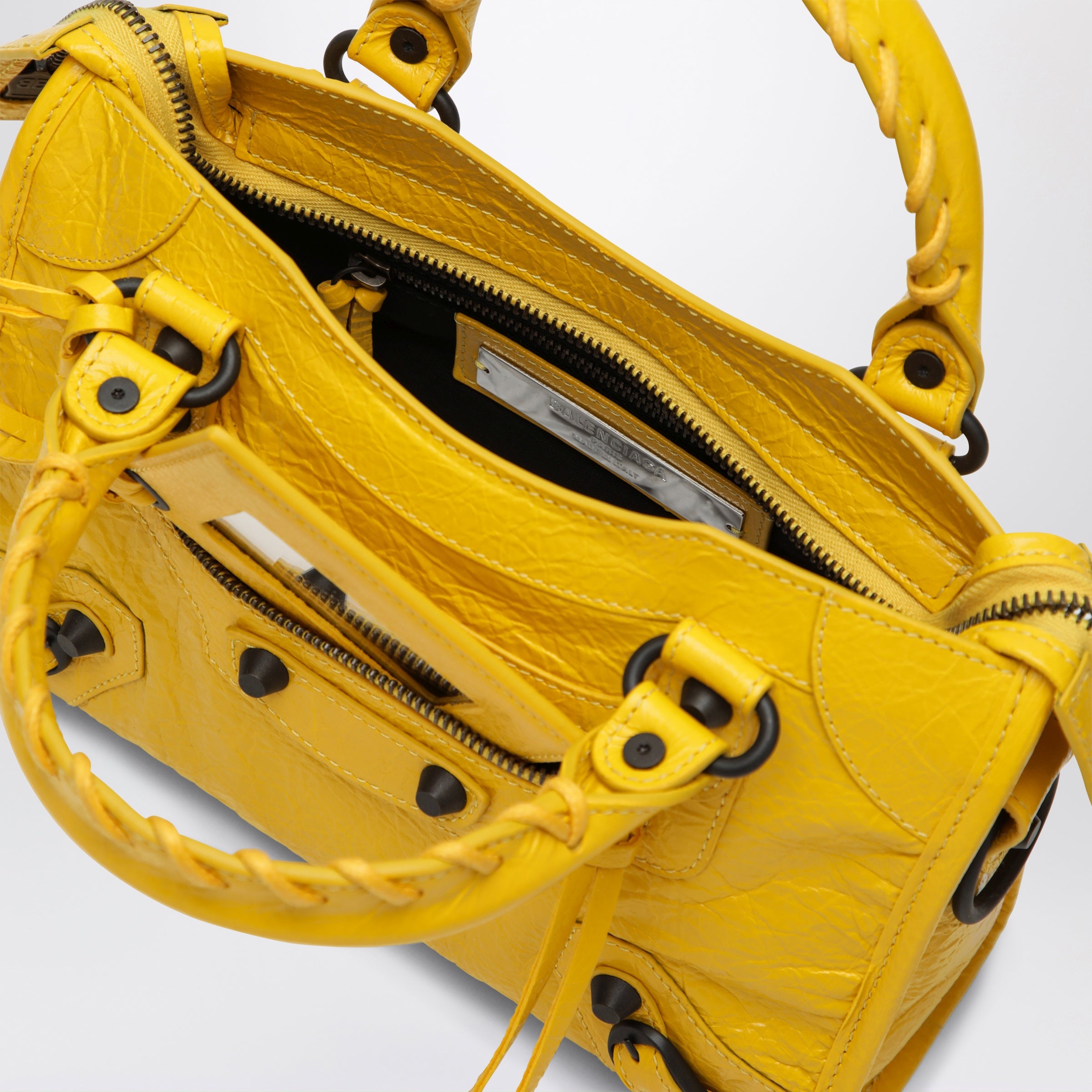 Balenciaga Le City Mini handbag in Arena lambskin yellow | TheDoubleF