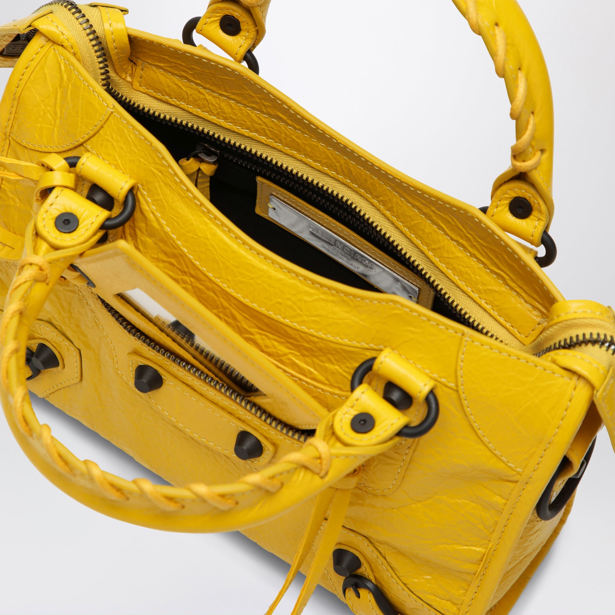 Sac Le City Mini en cuir d’agneau jaune