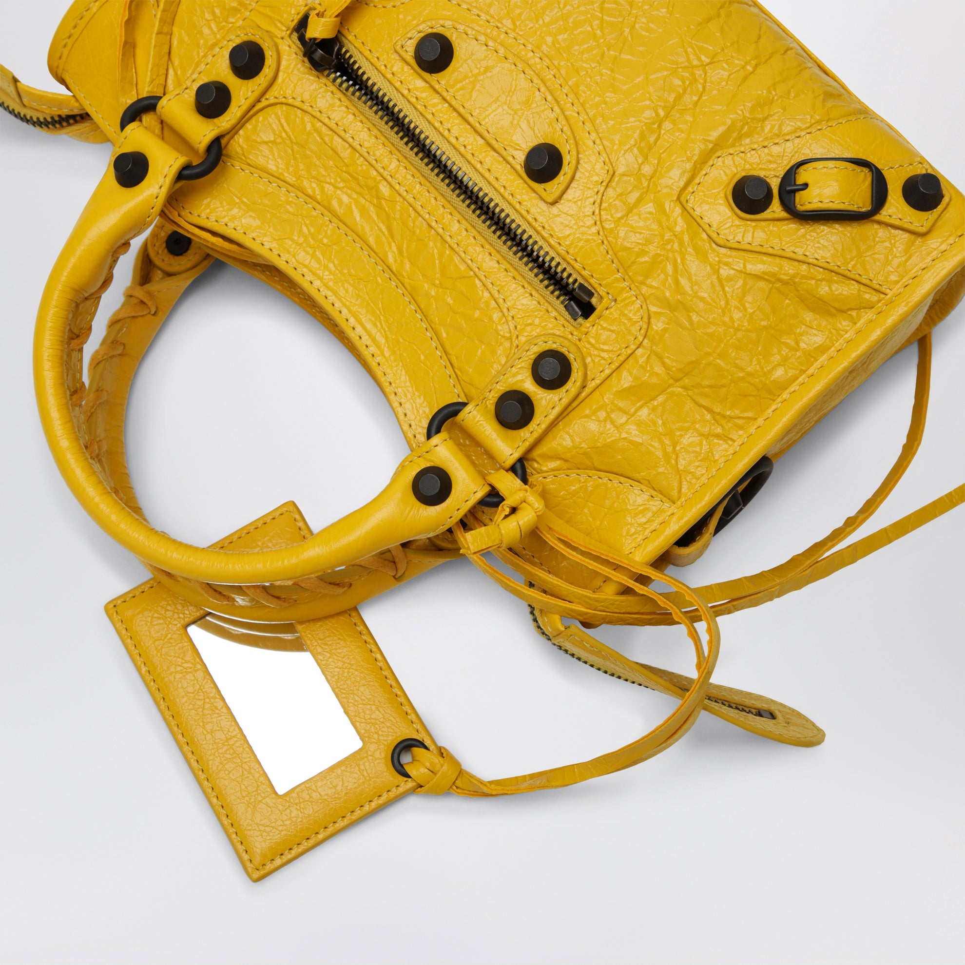 Sac Le City Mini en cuir d’agneau jaune