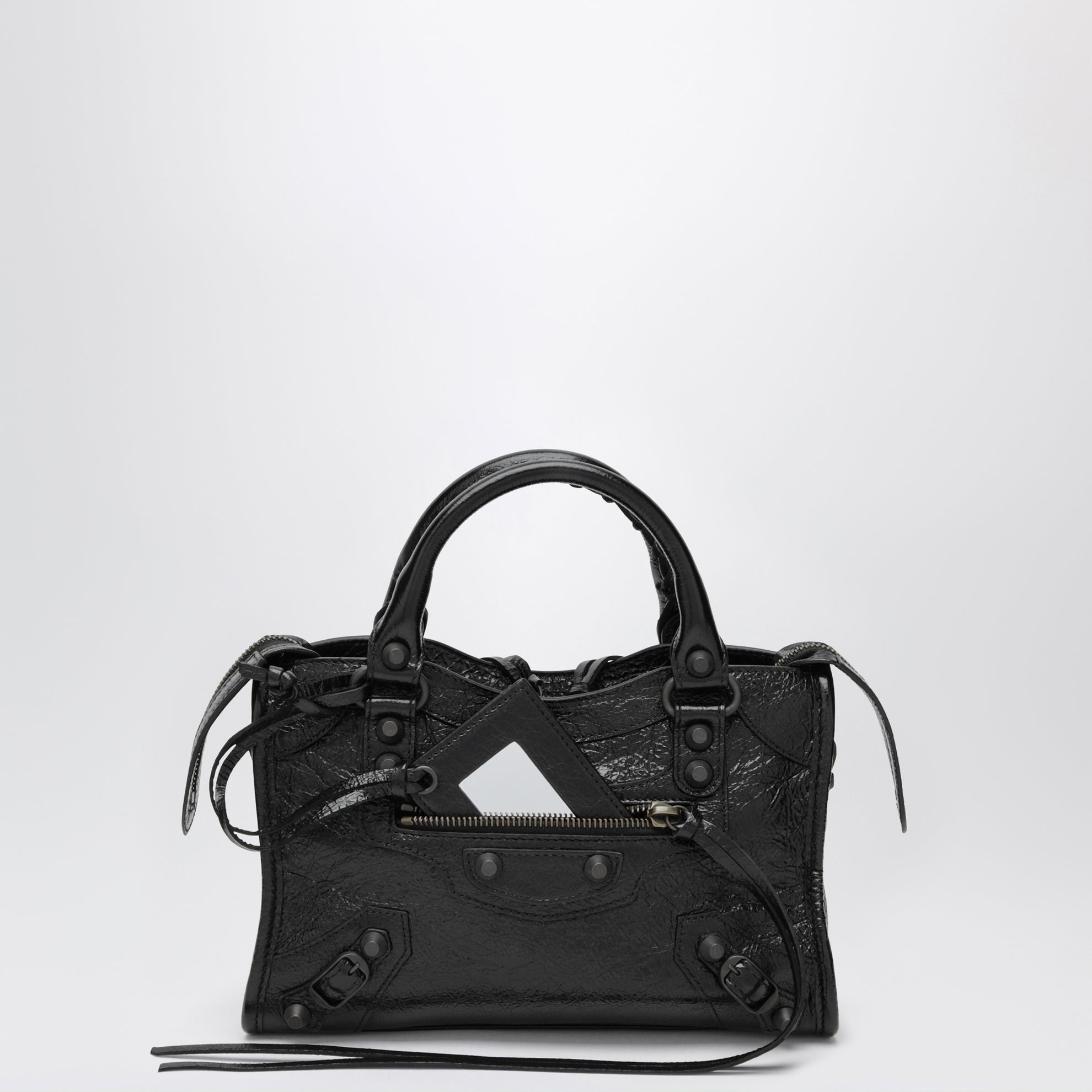 Le City Mini Handtasche aus Lammleder in Schwarz