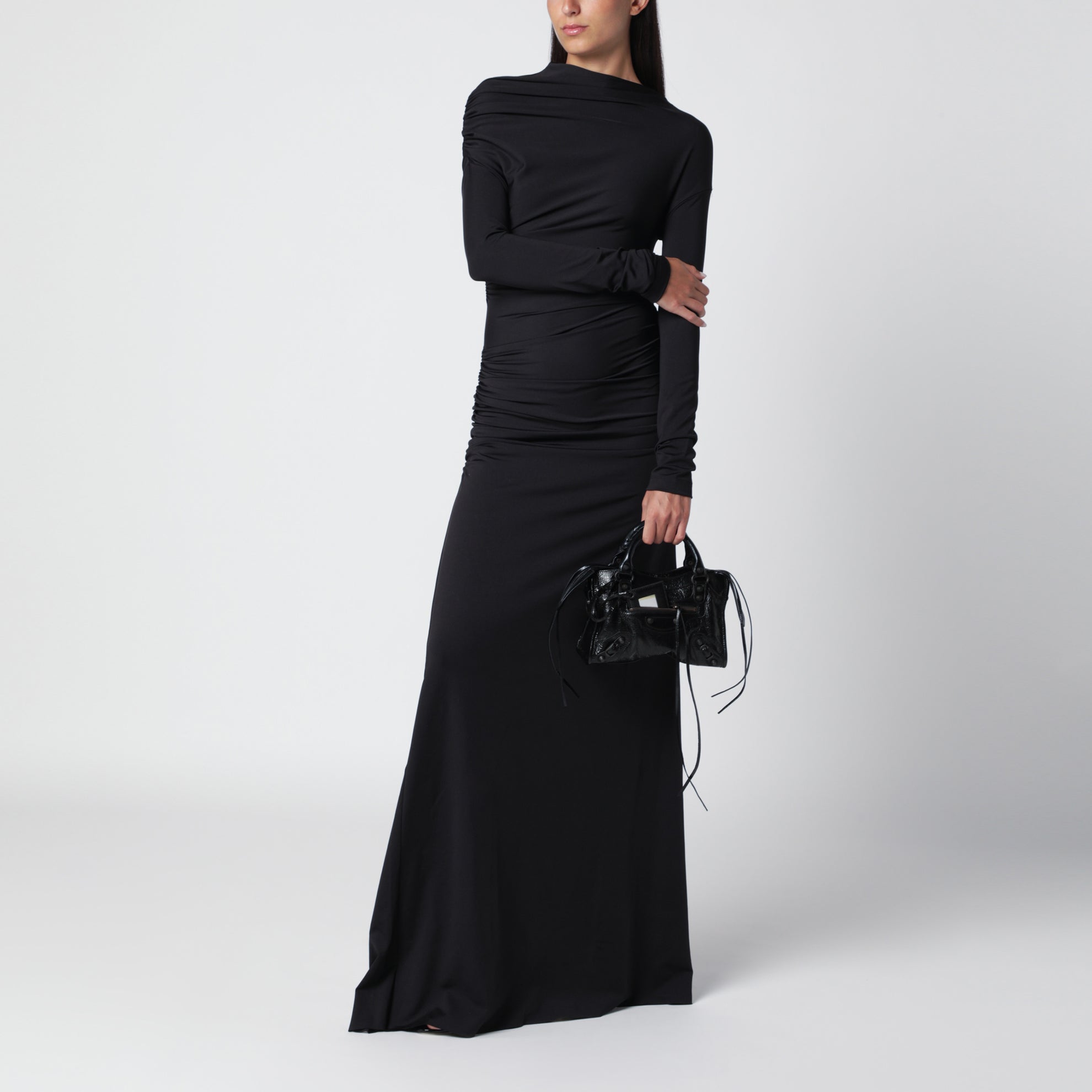 Le City Mini Handtasche aus Lammleder in Schwarz