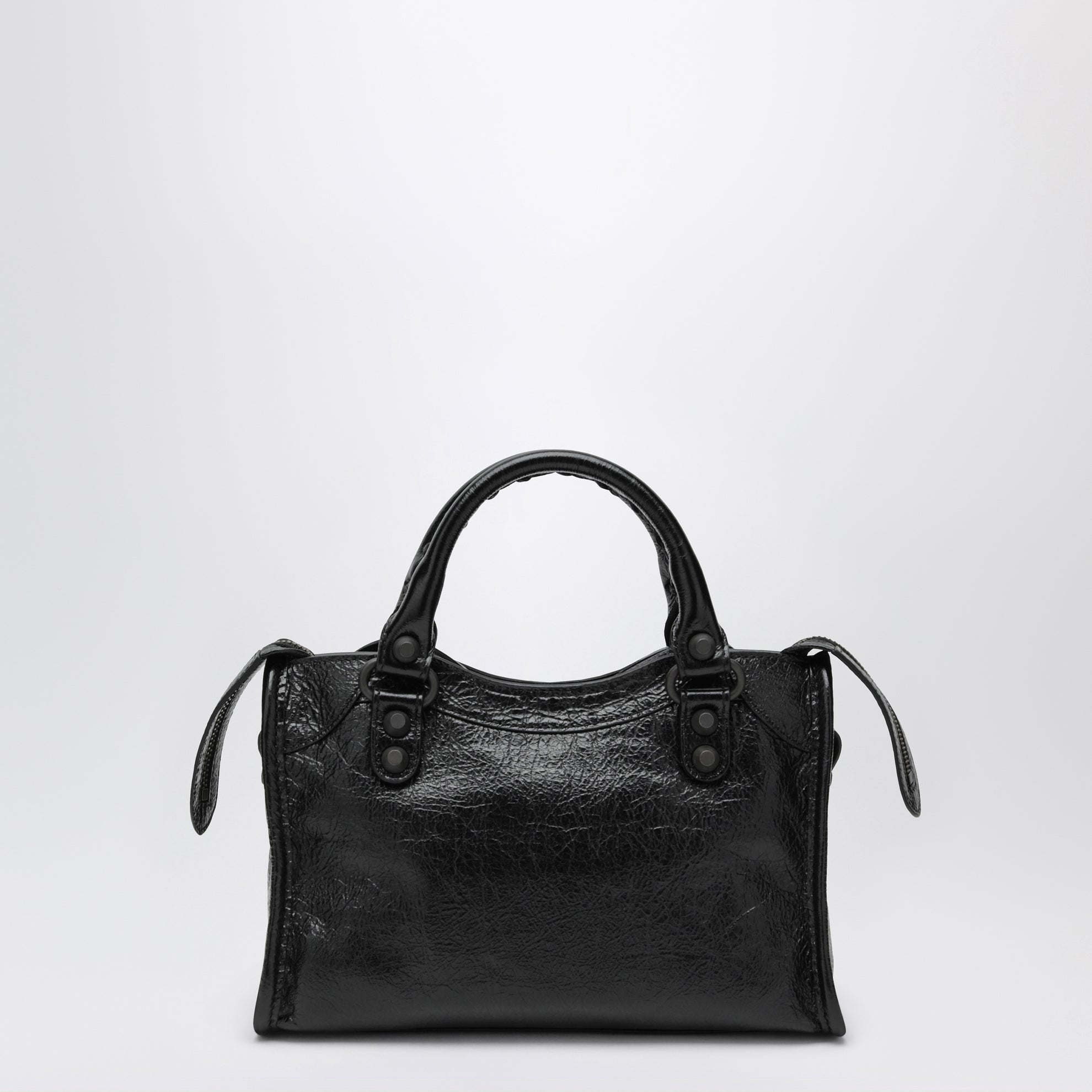 Le City Mini Handtasche aus Lammleder in Schwarz