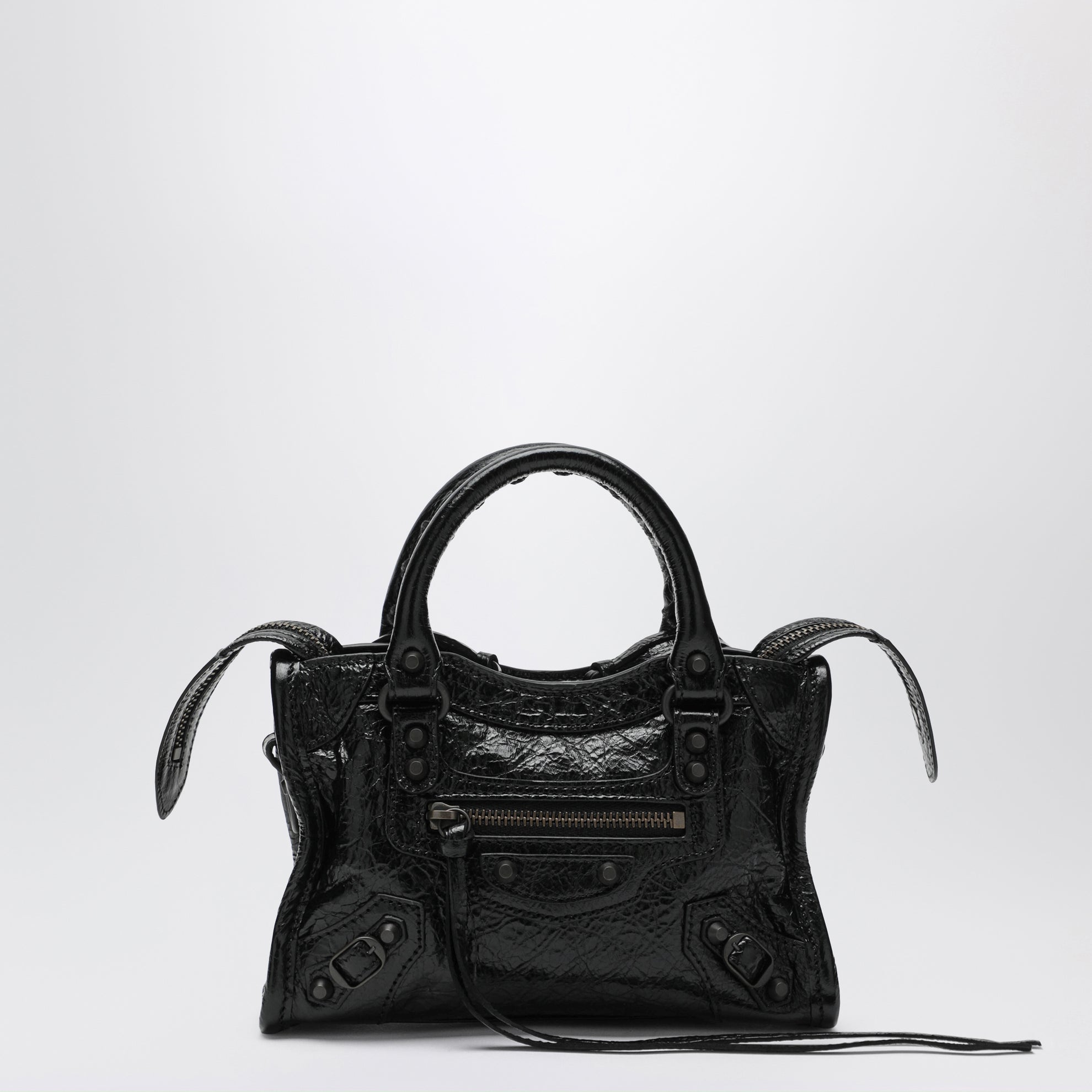 Sac Le City Nano en cuir d’agneau vert militaire