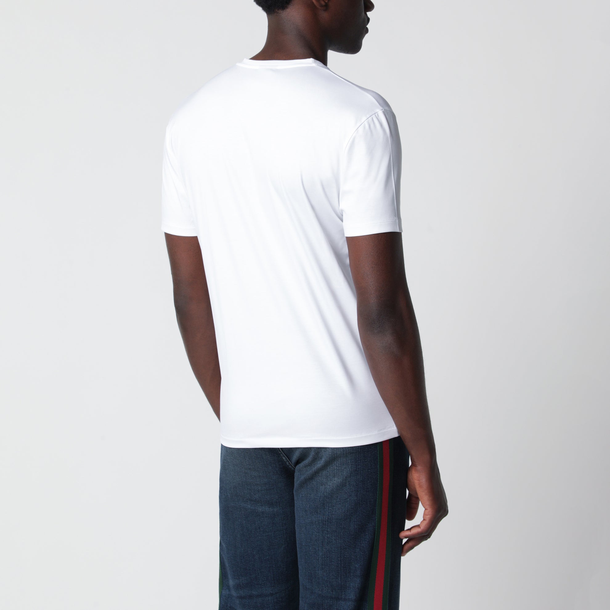 Weißes T-Shirt aus Stretch-Modal