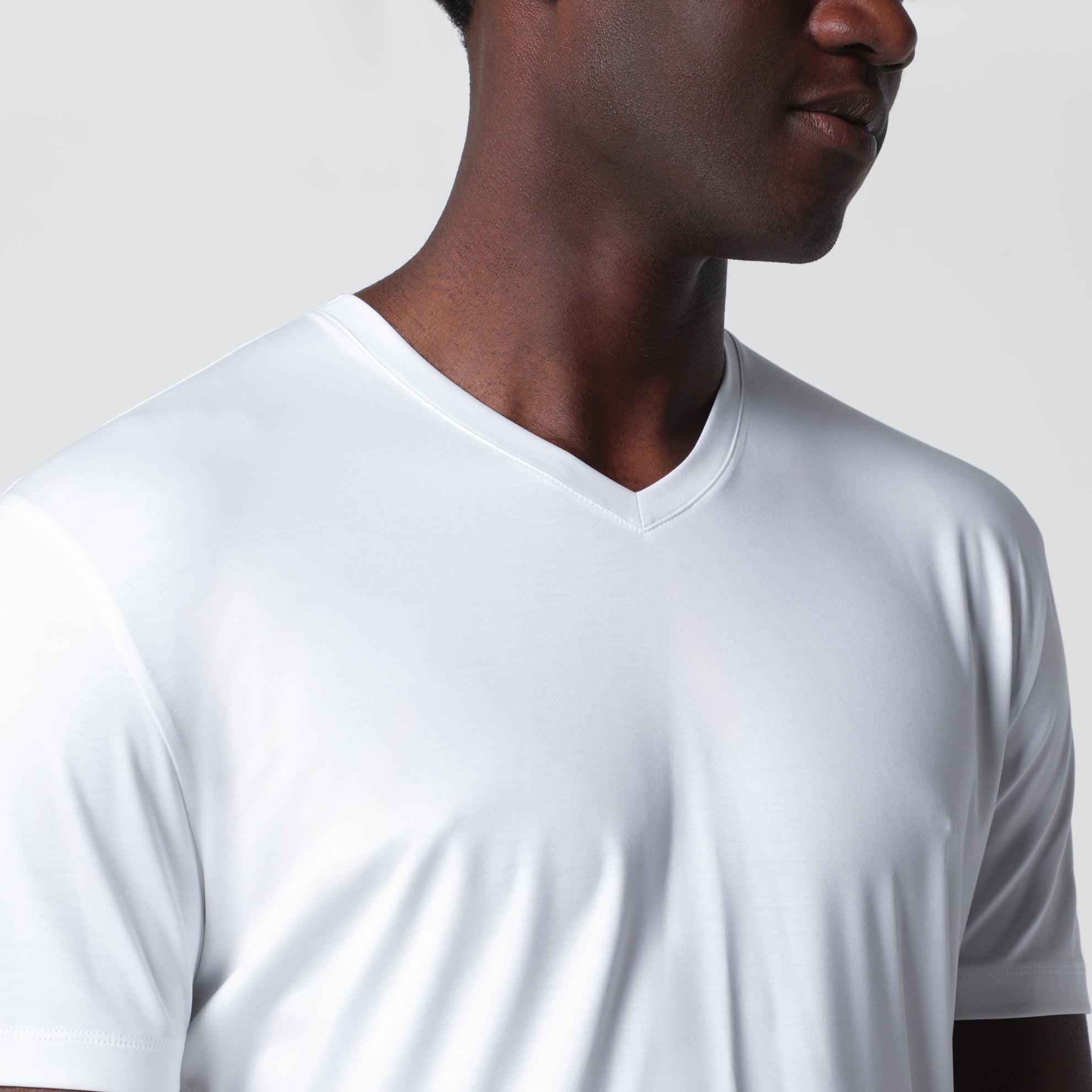 Weißes T-Shirt aus Stretch-Modal
