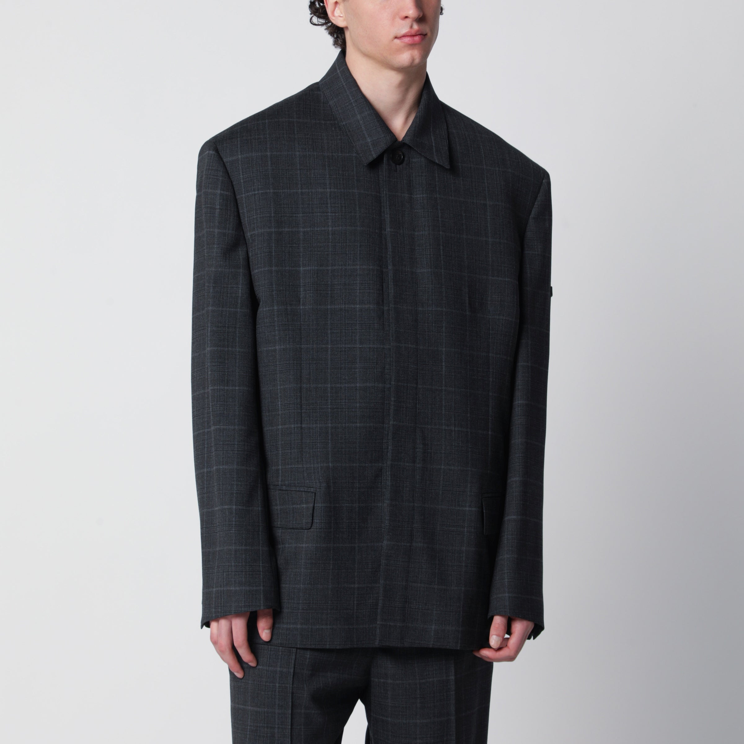 Balenciaga Grey check wool jacket | TheDoubleF