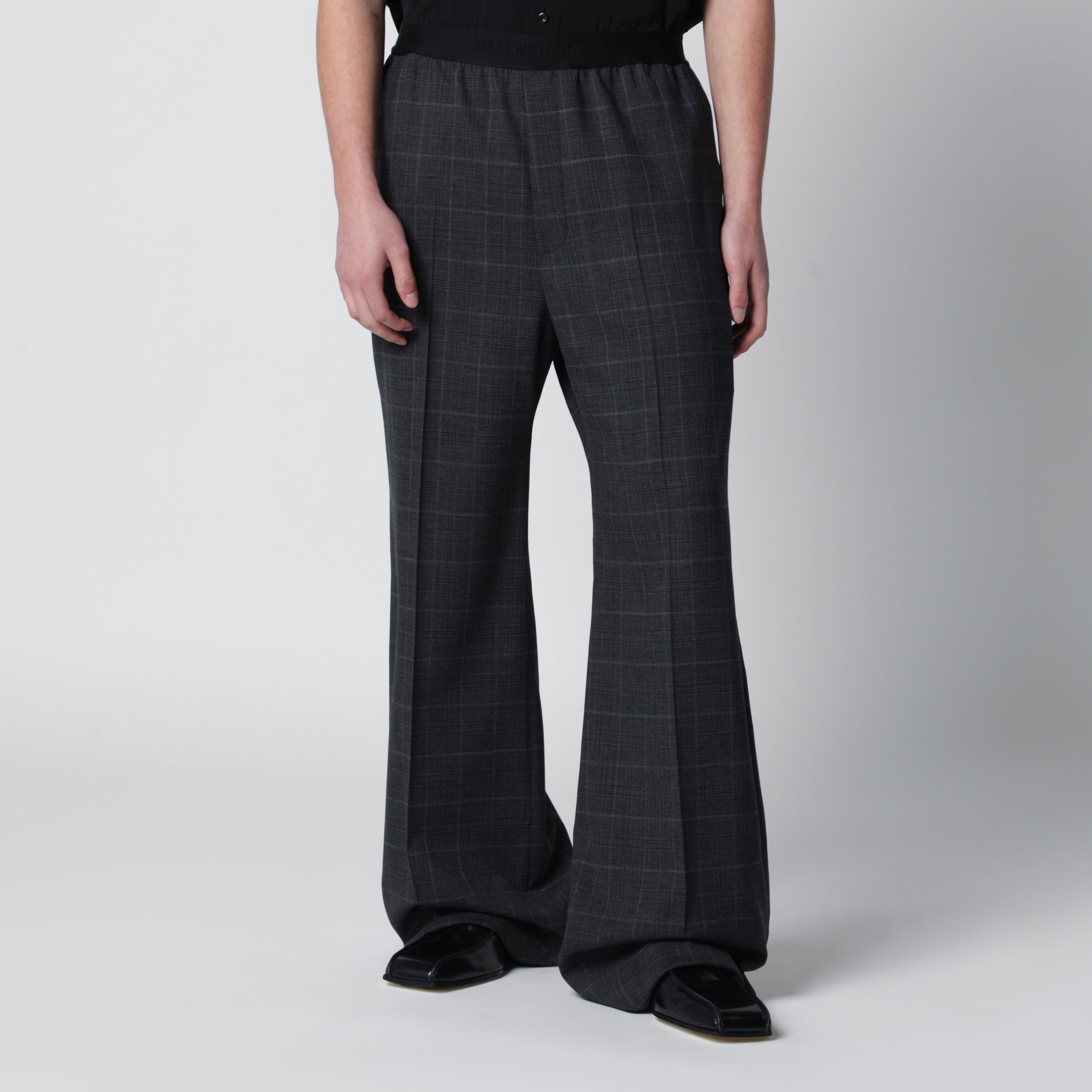 Pantalone in tartan grigio scuro