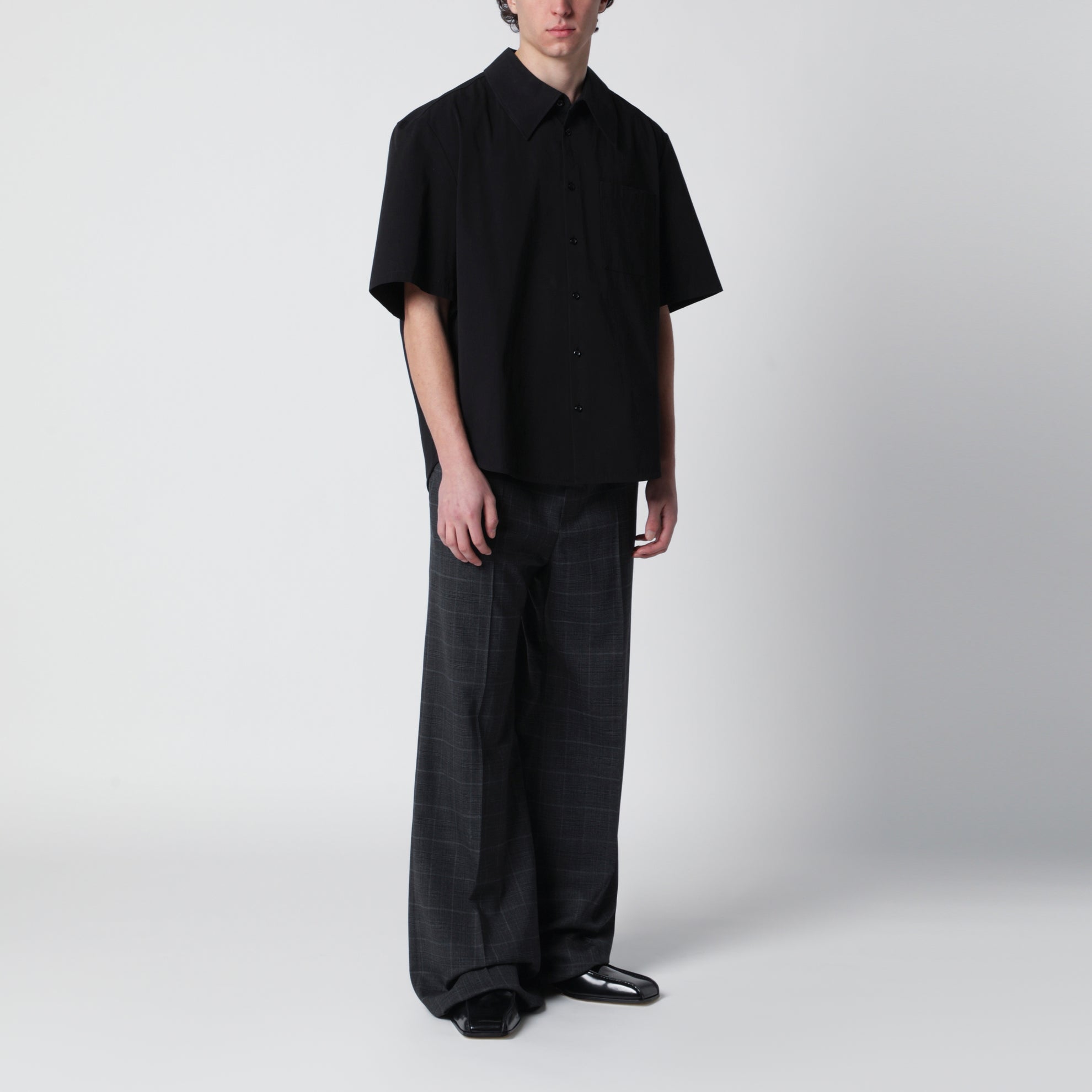 Pantalone in tartan grigio scuro