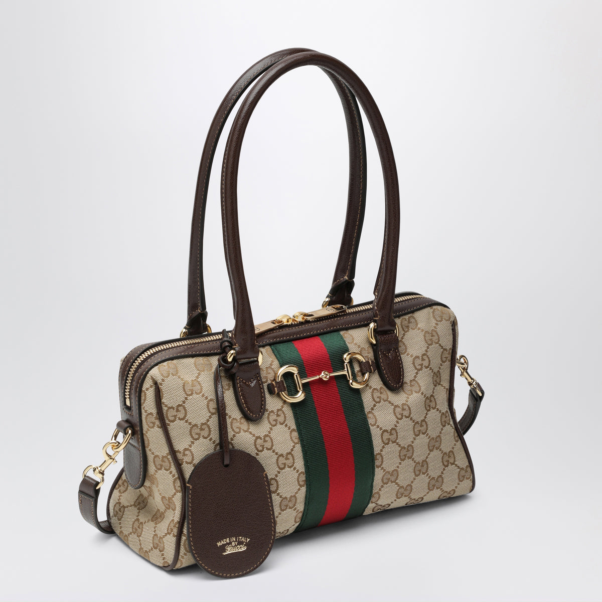 Sac bowling Borsetto en tissu GG de taille moyenne