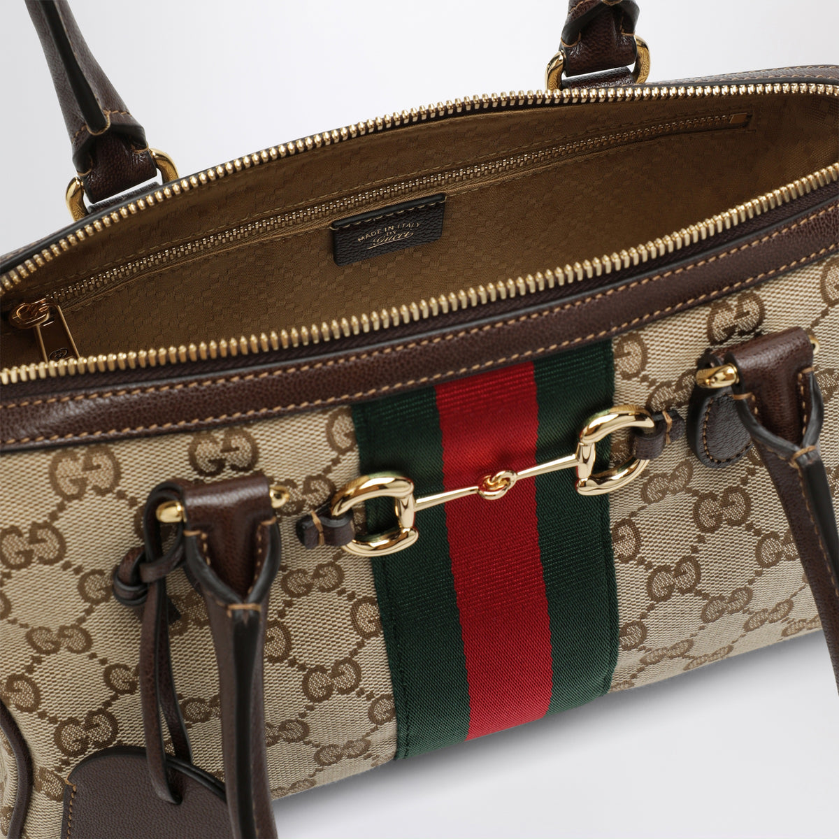 Sac bowling Borsetto en tissu GG de taille moyenne