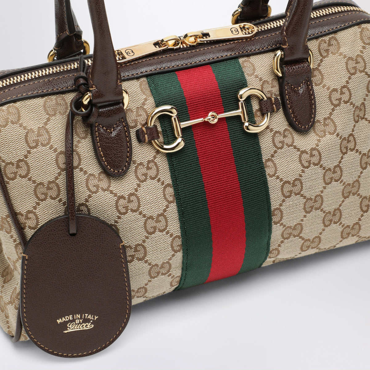 Sac bowling Borsetto en tissu GG de taille moyenne