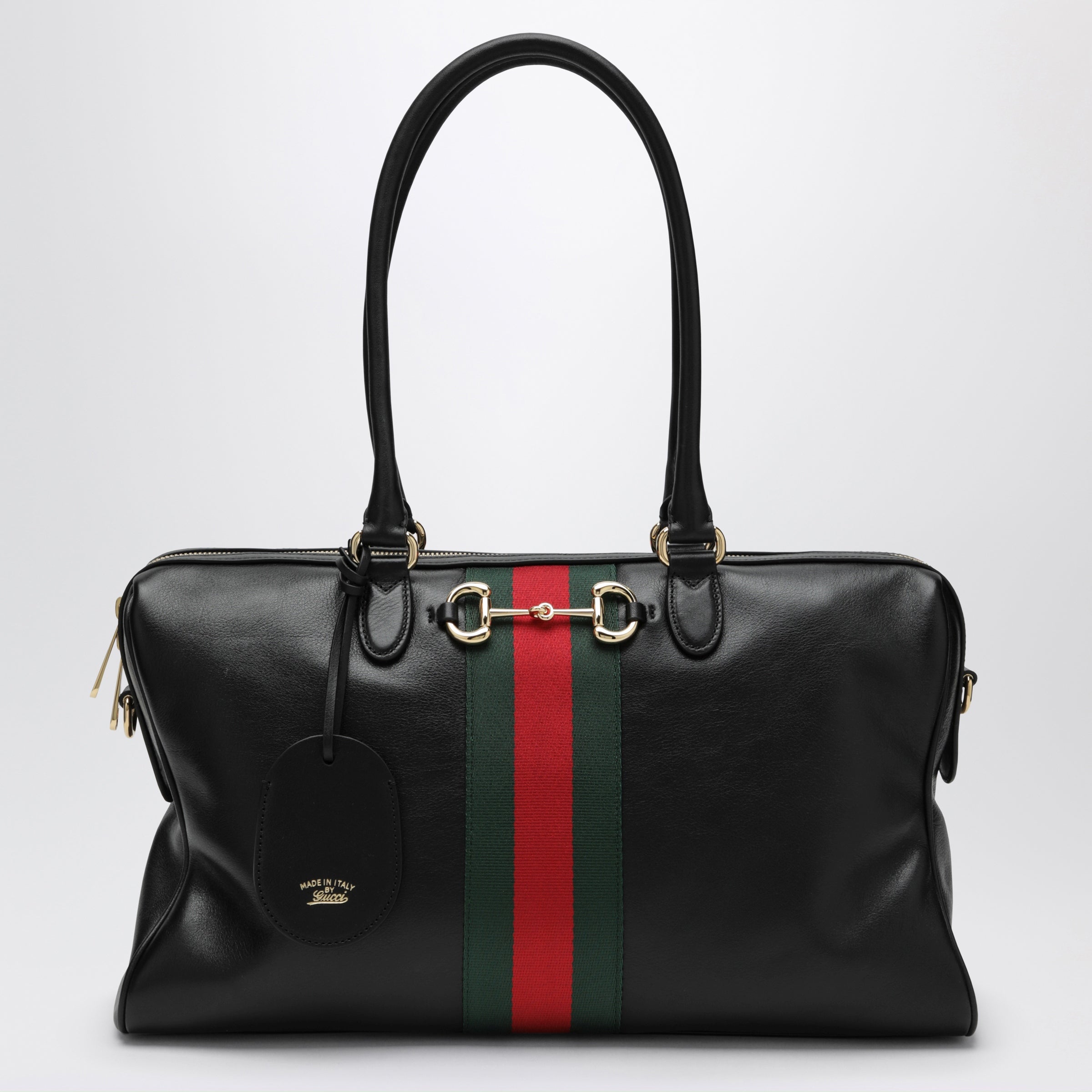 GUCCI Large Borsetto top-handle bag in black leather | TheDoubleF