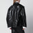 Pebbled leather biker jacket in black