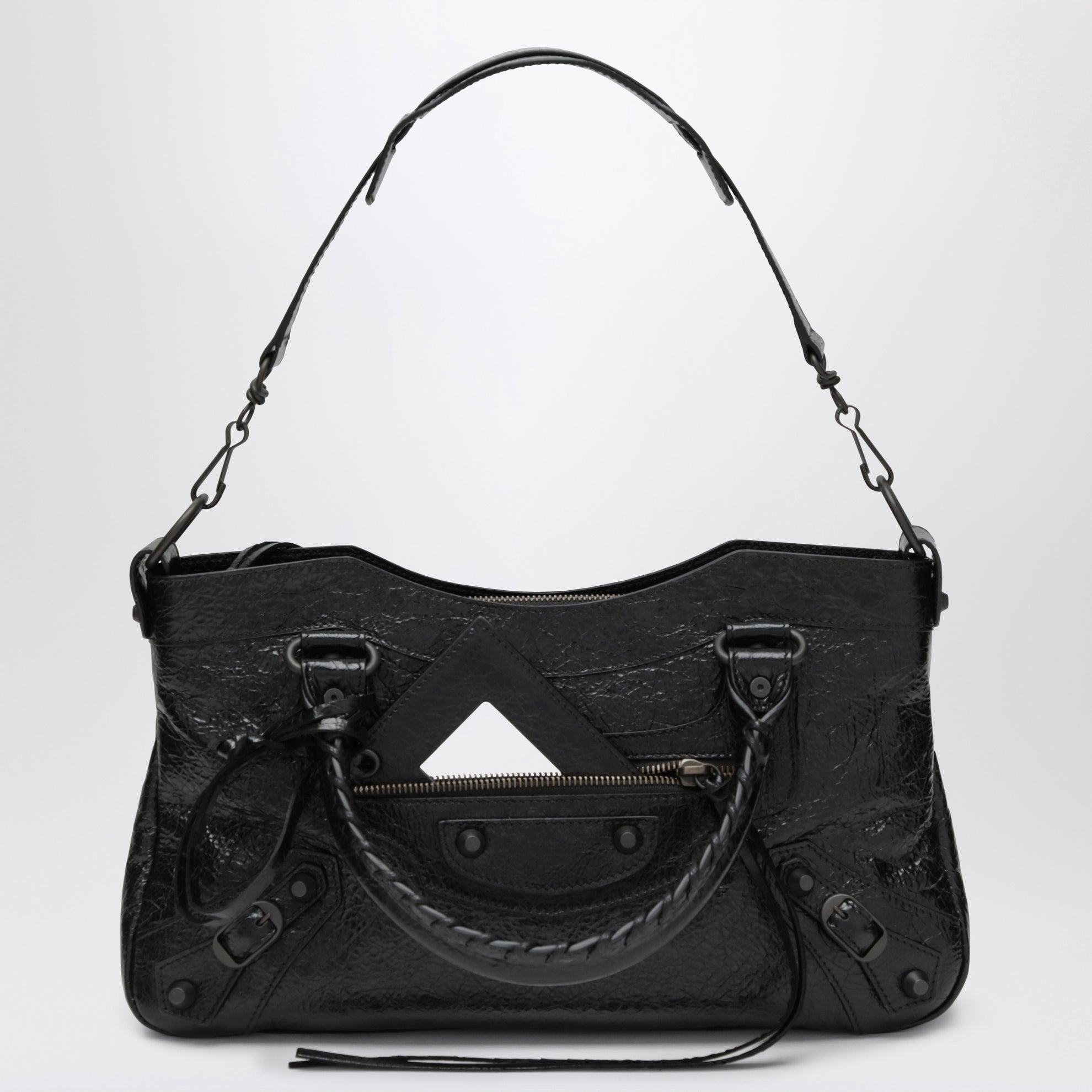 Borsa Le City First in pelle di agnello nera
